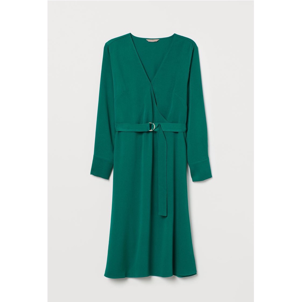 Emerald Long Sleeve Wrap Dress